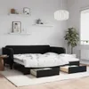 vidaXL Tagesbett Ausziehbar mit Schubladen Schwarz 100x200 Produktbild-Vorschau 2