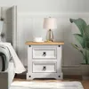 Table de chevet Corona de vidaXL, blanche, 53 x 39 x 47 cm, Voir les images du produit 1