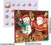 A Christmas advent calendar with a festive design featuring Santa Claus and a snowman, along with a separate tray showing small jewelry items. Produktbild-Vorschau