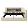 Letto divano Merax 140x200 cm con LED, letto imbottito con Anteprima dell’immagine prodotto 13