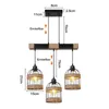 Rosikey 3-Flammig Rattan Pendelleuchte Esstisch Lampe - Produktbild-Vorschau 4