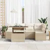 Gartensofa-set mit Kissen mit Speicher 6 pcs Beige Poly Produktbild-Vorschau 3