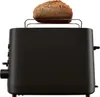 A black toaster with a bun on top. Produktbild-Vorschau