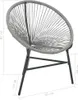 vidaXL Sedia da giardino moon chair in rattan grigio Anteprima dell’immagine prodotto 13