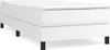 A white boxspring bed frame with black legs on a white background. Produktbild-Vorschau