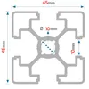 ALUMINIUM KONSTRUKTIONSPROFIL 45x45 R10 100cm ELOXIERT + Produktbild-Vorschau 2