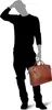 A silhouette of a person holding a briefcase. Produktbild-Vorschau