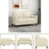 The Living Store 2-Sitzer-Sofa Creme 140 cm Kunstleder Produktbild-Vorschau 1