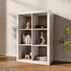 sweeek - Bücherregal Holzoptik 2 Ebenen 6 Stauräume - Weiß Produktbild-Vorschau 9