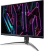 A close-up, angled view of a black Acer Predator gaming monitor with a futuristic, neon-lit graphic displayed on its screen. Produktbild-Vorschau
