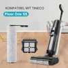 A collage of vacuum cleaner accessories with a vacuum cleaner in the background. Produktbild-Vorschau