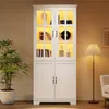 Merax Hochschrank mit LED und Glastüren, Vitrine Produktbild-Vorschau 14