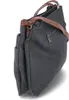 A dark blue handbag with brown leather straps is shown from a side angle against a white background. Produktbild-Vorschau
