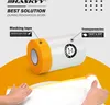 A roll of masking tape with plastic sheeting attached, used for renovation work. The image highlights features and benefits. Produktbild-Vorschau