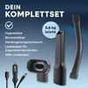A marketing image showcasing the accessories and features of a handheld vacuum cleaner. Produktbild-Vorschau