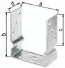 A galvanized metal U-shaped post bracket with dimensions labeled. Produktbild-Vorschau