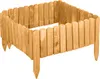 A wooden garden border fence, square-shaped, with pointed stakes for insertion into the ground. Voir les images du produit