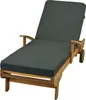 A wooden chaise lounge with a gray cushion, shown against a white background. Produktbild-Vorschau