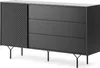 Kommode RAVEN KSZ144 mit 3 Schubladen mit Türen mit Produktbild-Vorschau 1