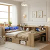 Merax Kinderbett 140x200cm mit LED und USB, Holzbett mit Produktbild-Vorschau 2