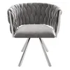A studio shot of a single gray swivel chair with a silver metal base. Produktbild-Vorschau