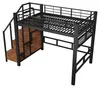 Platzsparendes Hochbett 140x200cm Metall Schwarz mit Produktbild-Vorschau 10