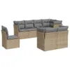 8-tlg. Garten-Sofagarnitur mit Kissen Beige Poly Rattan, Produktbild-Vorschau 2