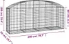 vidaXL Gabione mit Hochbogen 200x50x80/100 cm Verzinktes Produktbild-Vorschau 5