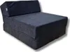 A dark gray foldable mattress/chair is shown from a diagonal front-view. Voir les images du produit