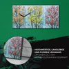 Wanduhr Uhr Wandbild Leinwand 60x30 Ölgemälde Kunst Bäume Produktbild-Vorschau 5