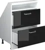 A white and black cabinet with two drawers. Podgląd zdjęcia produktu