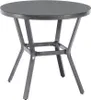 A round metal table with a dark top and a gray base, shown from a slightly elevated angle against a white background. Produktbild-Vorschau