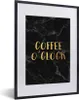 MuchoWow® Gerahmtes Poster Zitat - Kaffee - Gold - Marmor Produktbild-Vorschau 1