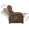 A side view of a brown fabric massage recliner chair. Produktbild-Vorschau