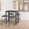 vidaXL 5-tlg. Gartenbar-Set mit Kissen Poly Rattan Grau Produktbild-Vorschau 2