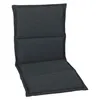 A dark grey chair cushion with three sections, shown from a slightly elevated side angle against a white background. Produktbild-Vorschau