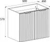A line drawing of a bathroom cabinet with dimensions indicated. Anteprima dell’immagine prodotto