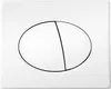 A white toilet flush plate with a divided button. Anteprima dell’immagine prodotto