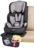 A car seat protector with a child's car seat on top, placed on a car seat. Produktbild-Vorschau
