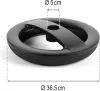 A black replacement foot for a stool or seat trainer, with dimensions indicated.