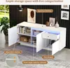 OKWISH Buffet Moderne Blanc - Meuble de Rangement avec 3 Voir les images du produit 5