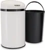 A white sensor trash can with a black inner bin next to it. Produktbild-Vorschau