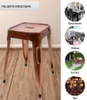 Metall Hocker mit Ledersitzfläche, niedriger Barhocker, Produktbild-Vorschau 4