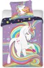 A unicorn-themed duvet cover and pillowcase set on a white background. Náhľad obrázku produktu