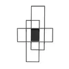 A black geometric metal wall light fixture against a white background. Produktbild-Vorschau
