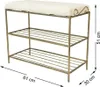 Dabstal Schuhregal Esy 60cm mit Hocker gold Produktbild-Vorschau 6