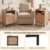 Tavolino notturno COSTWAY, comodino con porta in rattan e Anteprima dell’immagine prodotto 6