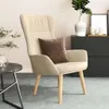 vidaXL Relaxační křeslo krémová látka Náhled obrázku produktu 2