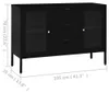 vidaXL Sideboard Schwarz 105x35x70 cm Stahl und Hartglas Produktbild-Vorschau 8
