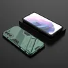 A green phone case is shown in the foreground, with a smartphone in a black case in the background. Produktbild-Vorschau